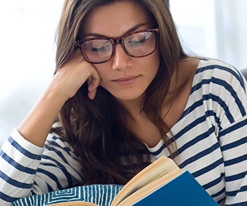 Woman reading a book